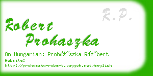 robert prohaszka business card